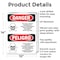Signmission Pesticide Storage Hazardous Bilingual Danger Sign, Aluminum, 10in W x 14in L, 2PK OS-2PACK-DS-A-1014-VS-1526 - alternate 5